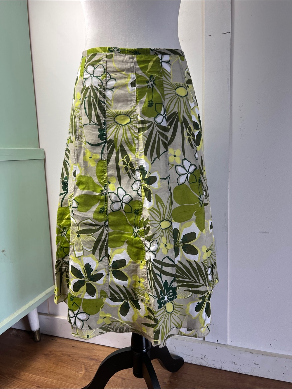 Floral Green A-Line Skirt from Eric Alexandre